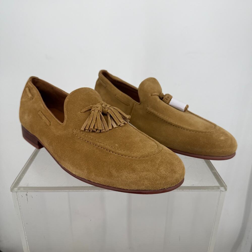 Allen Edmonds Presley Loafer Mens 9.5D Tan Suede Tassel Slip On Walking Comfort